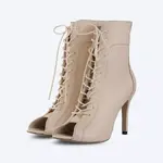 Білі шкіряні хілси Bride Heels 9м з блискавкою