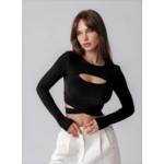 Кроп топ з довгими рукавами Limited Black