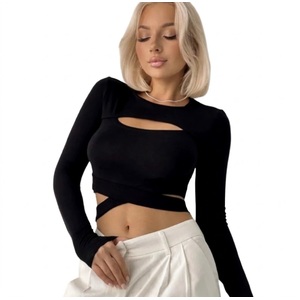 Кроп топ з довгими рукавами Limited Black Кроп топ з довгими рукавами Limited Black