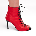 Туфлі для танців high heels Iren каблук 9 см червона шкіра