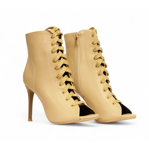 Хілси бежеві Harley 9.5 см на шнурівці для танців high heels Хілси бежеві Harley 9.5 см на шнурівці для танців high heels