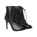 Хілси чорні для танців high heels Classique чорні відкритий носок та шнурівка каблук 9 см